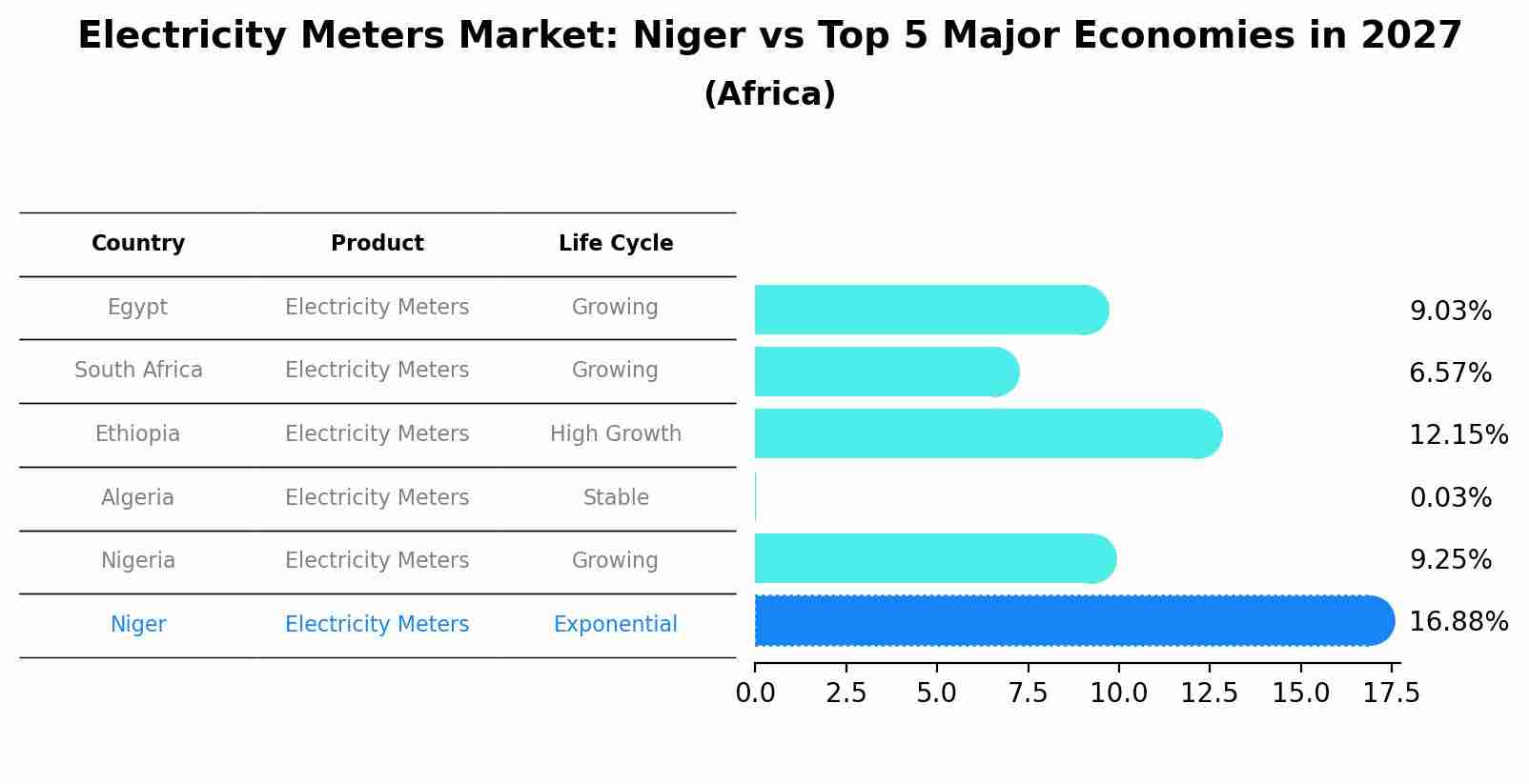 Electricity Meters Market: Niger vs Top 5 Major Economies in 2027 (Africa)
