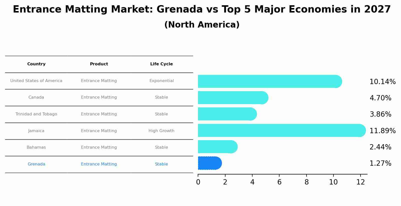 Entrance Matting Market: Grenada vs Top 5 Major Economies in 2027 (North America)
