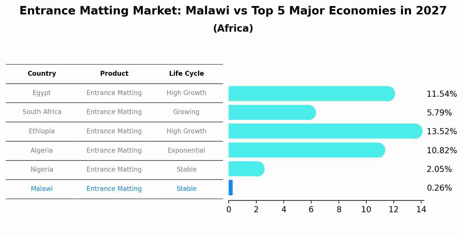 Entrance Matting Market: Malawi vs Top 5 Major Economies in 2027 (Africa)