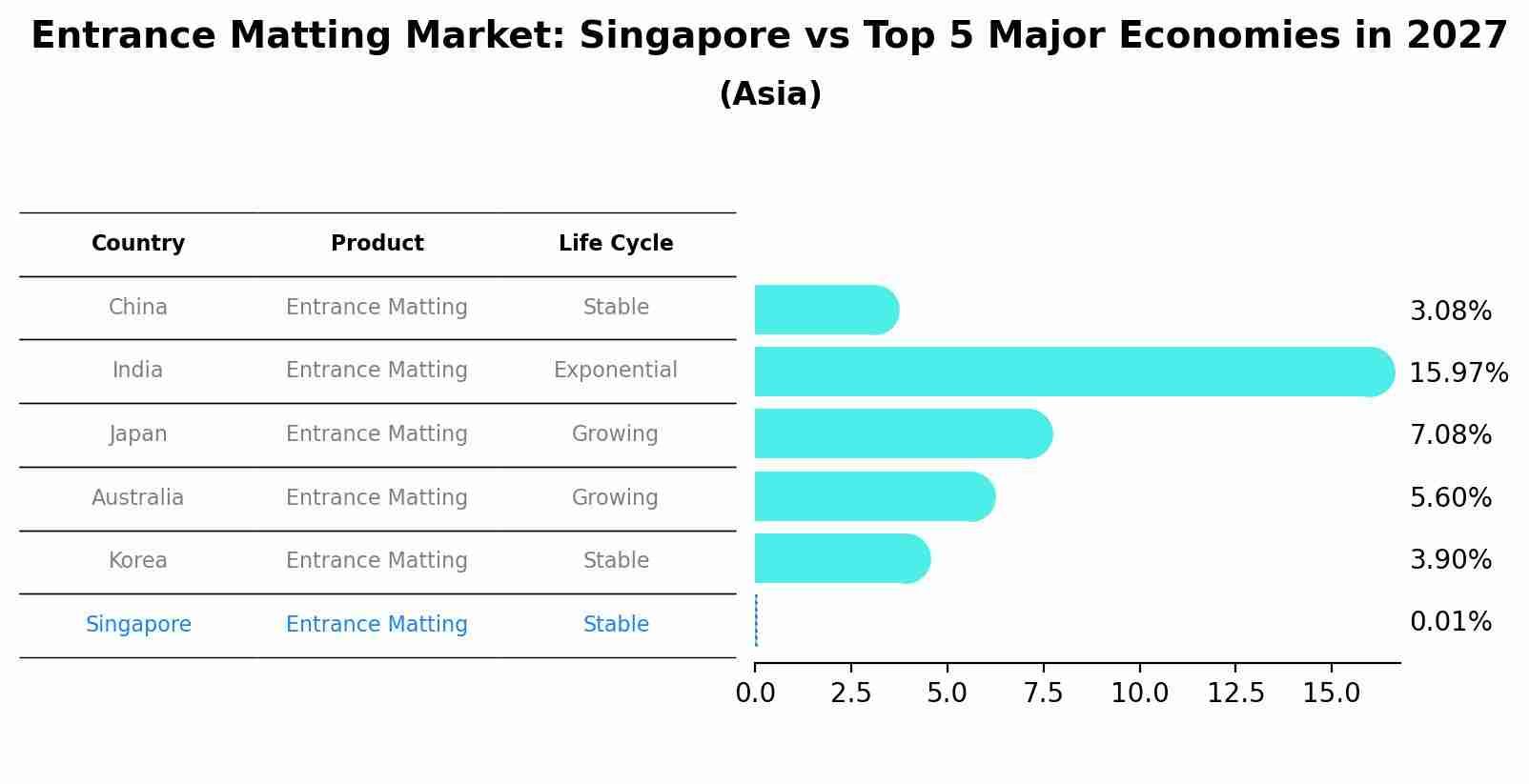 Entrance Matting Market: Singapore vs Top 5 Major Economies in 2027 (Asia)