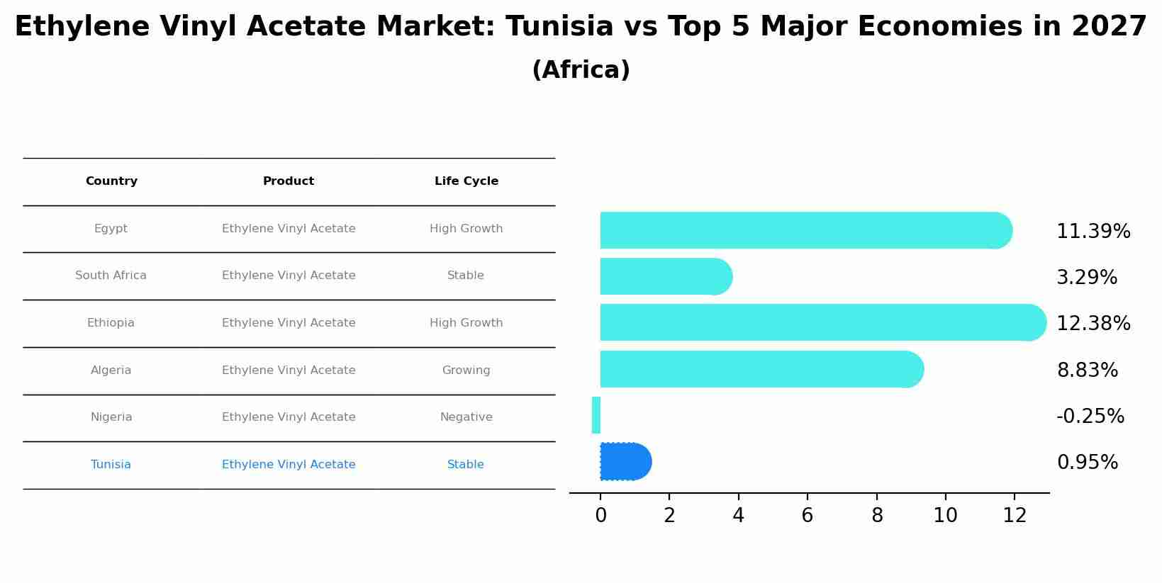 Ethylene Vinyl Acetate Market: Tunisia vs Top 5 Major Economies in 2027 (Africa)
