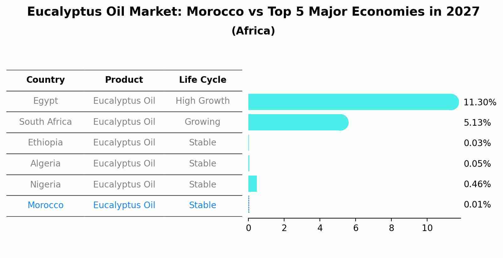 Eucalyptus Oil Market: Morocco vs Top 5 Major Economies in 2027 (Africa)