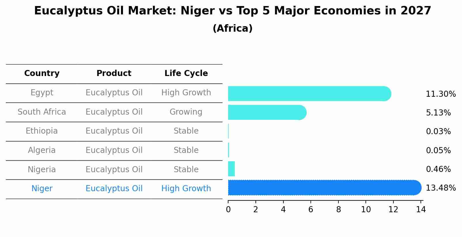 Eucalyptus Oil Market: Niger vs Top 5 Major Economies in 2027 (Africa)