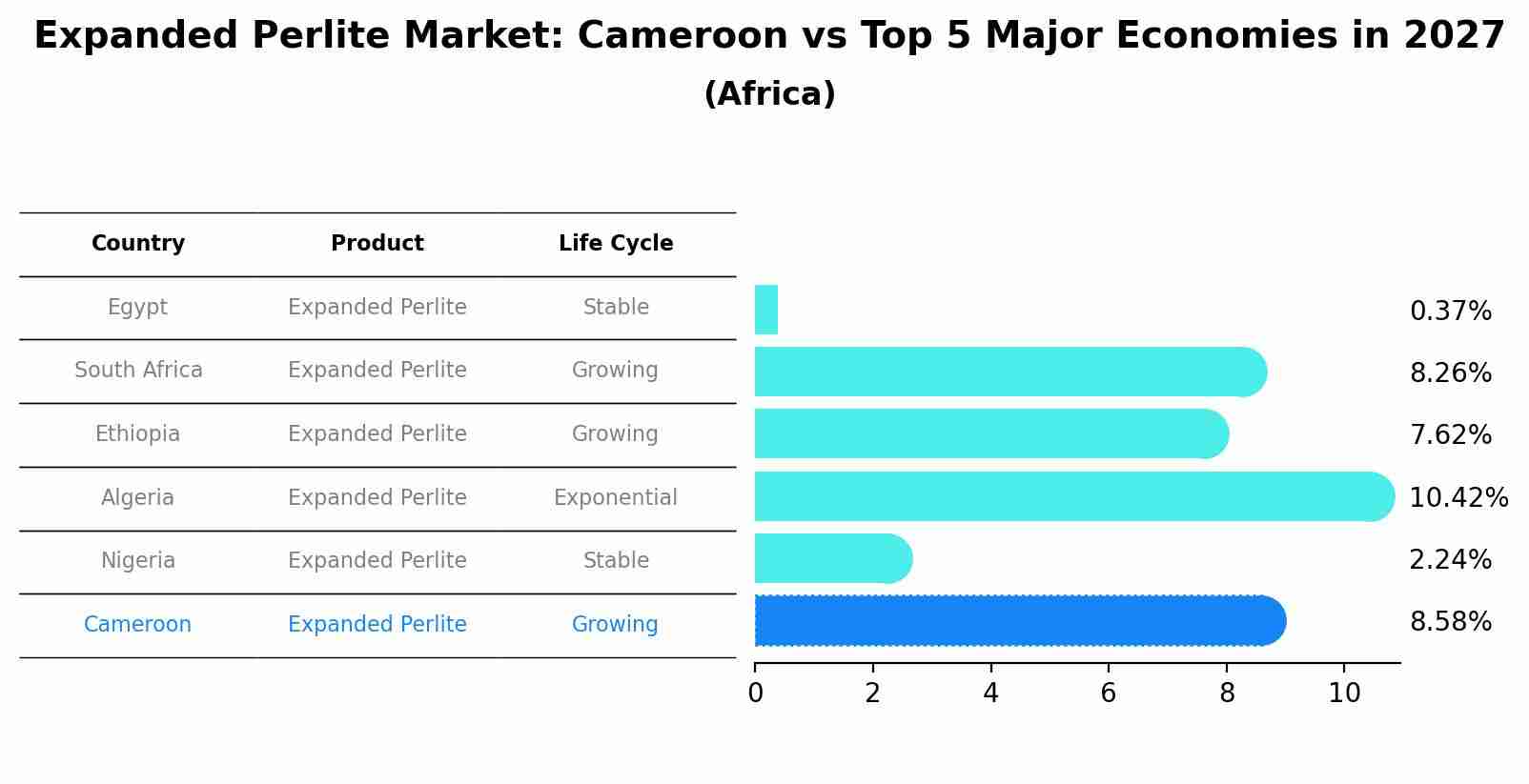 Expanded Perlite Market: Cameroon vs Top 5 Major Economies in 2027 (Africa)
