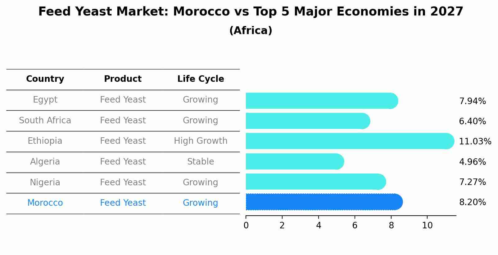 Feed Yeast Market: Morocco vs Top 5 Major Economies in 2027 (Africa)