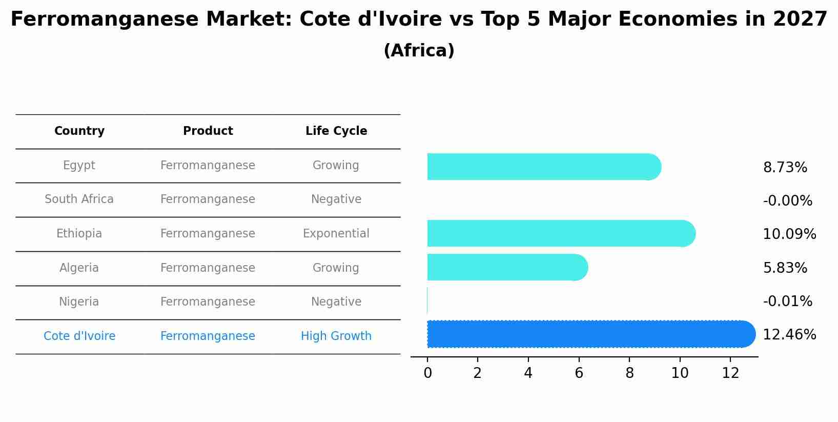 Ferromanganese Market: Cote d'Ivoire vs Top 5 Major Economies in 2027 (Africa)