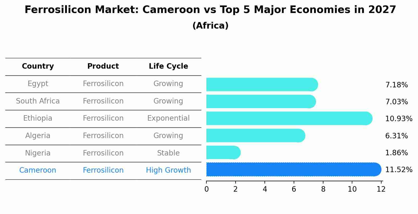 Ferrosilicon Market: Cameroon vs Top 5 Major Economies in 2027 (Africa)