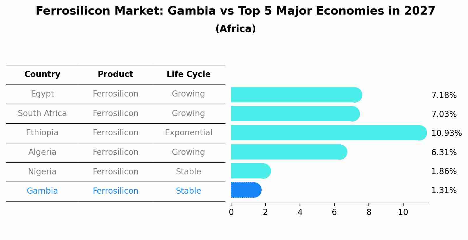Ferrosilicon Market: Gambia vs Top 5 Major Economies in 2027 (Africa)