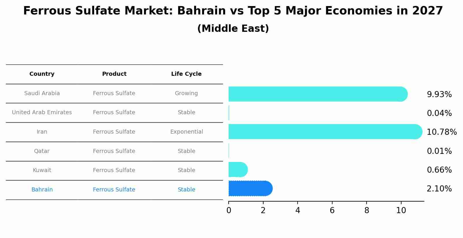 Ferrous Sulfate Market: Bahrain vs Top 5 Major Economies in 2027 (Middle East)