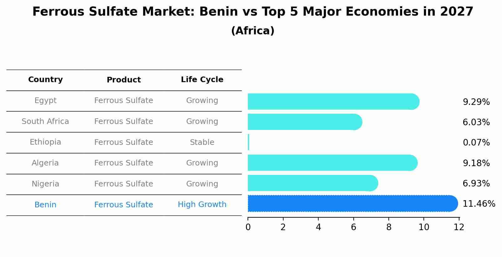 Ferrous Sulfate Market: Benin vs Top 5 Major Economies in 2027 (Africa)