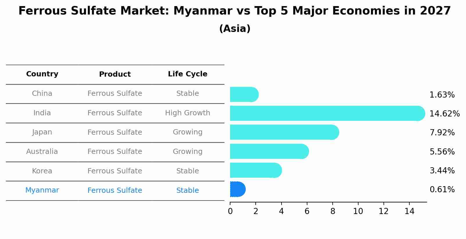 Ferrous Sulfate Market: Myanmar vs Top 5 Major Economies in 2027 (Asia)