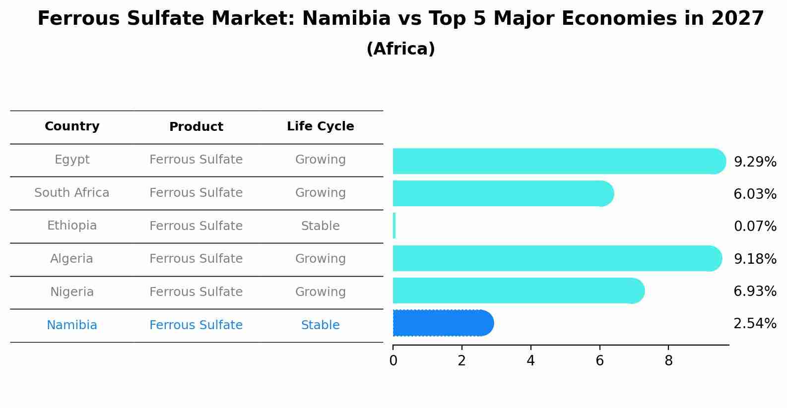 Ferrous Sulfate Market: Namibia vs Top 5 Major Economies in 2027 (Africa)