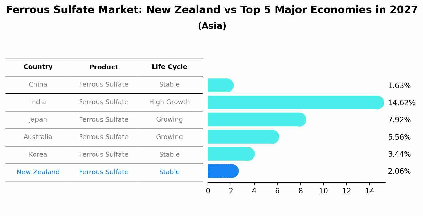 Ferrous Sulfate Market: New Zealand vs Top 5 Major Economies in 2027 (Asia)