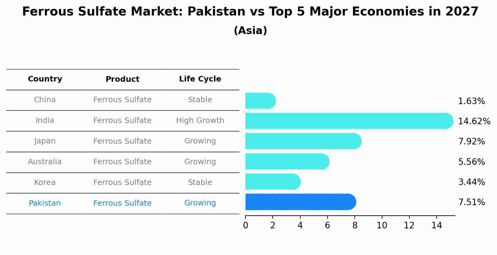 Ferrous Sulfate Market: Pakistan vs Top 5 Major Economies in 2027 (Asia)