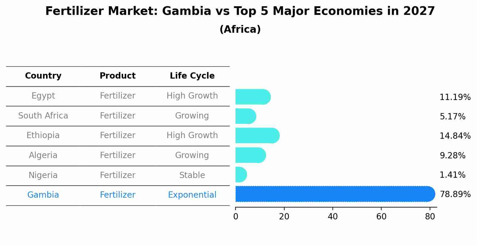Fertilizer Market: Gambia vs Top 5 Major Economies in 2027 (Africa)