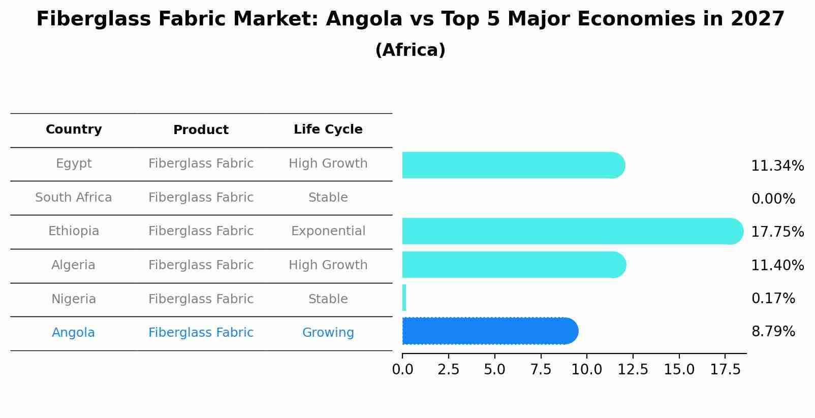 Fiberglass Fabric Market: Angola vs Top 5 Major Economies in 2027 (Africa)