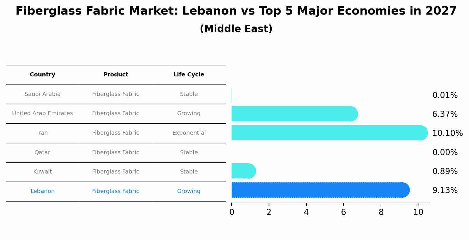 Fiberglass Fabric Market: Lebanon vs Top 5 Major Economies in 2027 (Middle East)