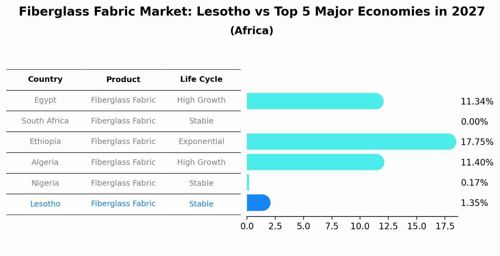 Fiberglass Fabric Market: Lesotho vs Top 5 Major Economies in 2027 (Africa)
