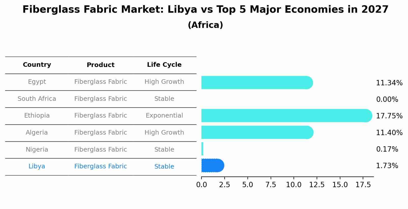Fiberglass Fabric Market: Libya vs Top 5 Major Economies in 2027 (Africa)