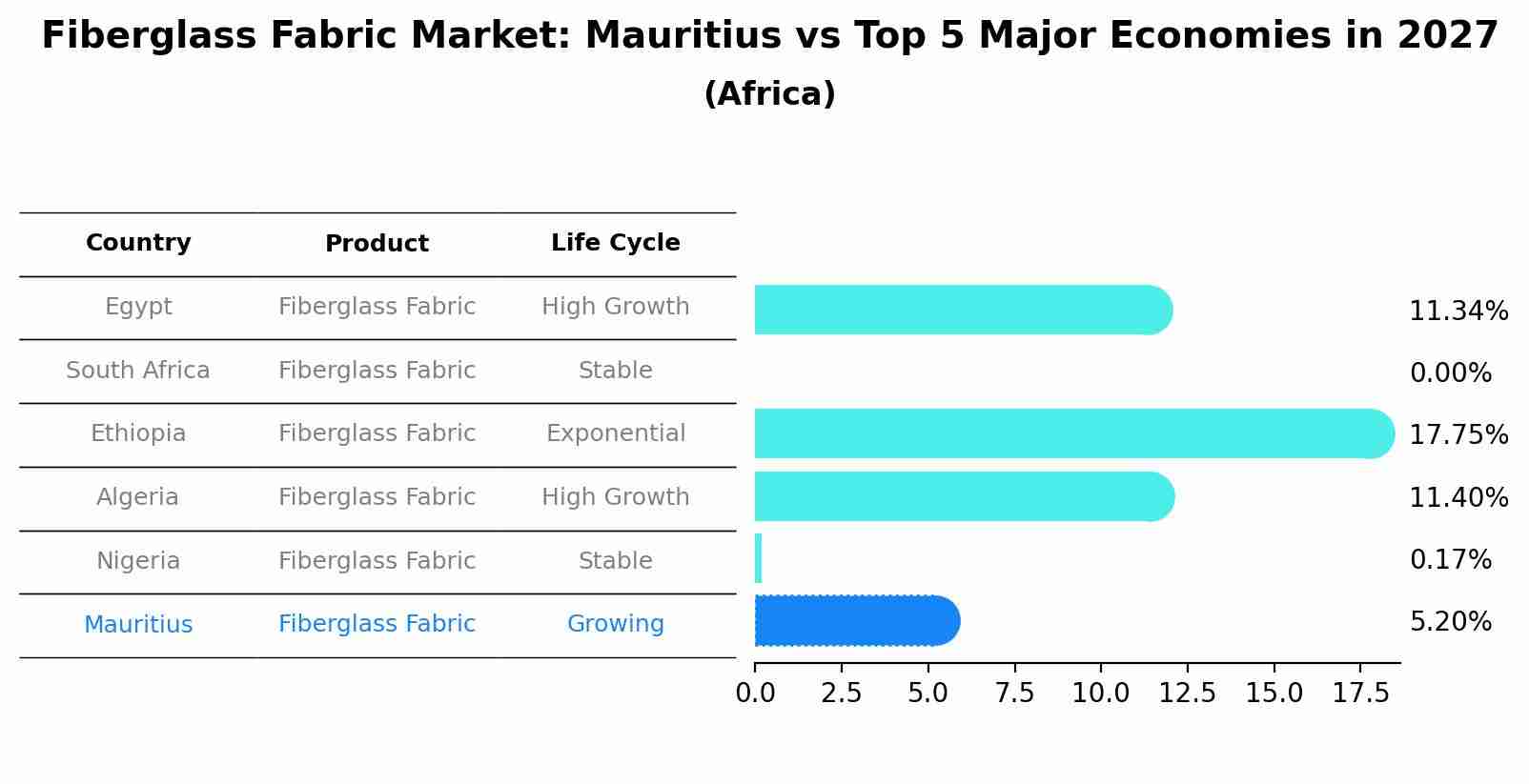 Fiberglass Fabric Market: Mauritius vs Top 5 Major Economies in 2027 (Africa)