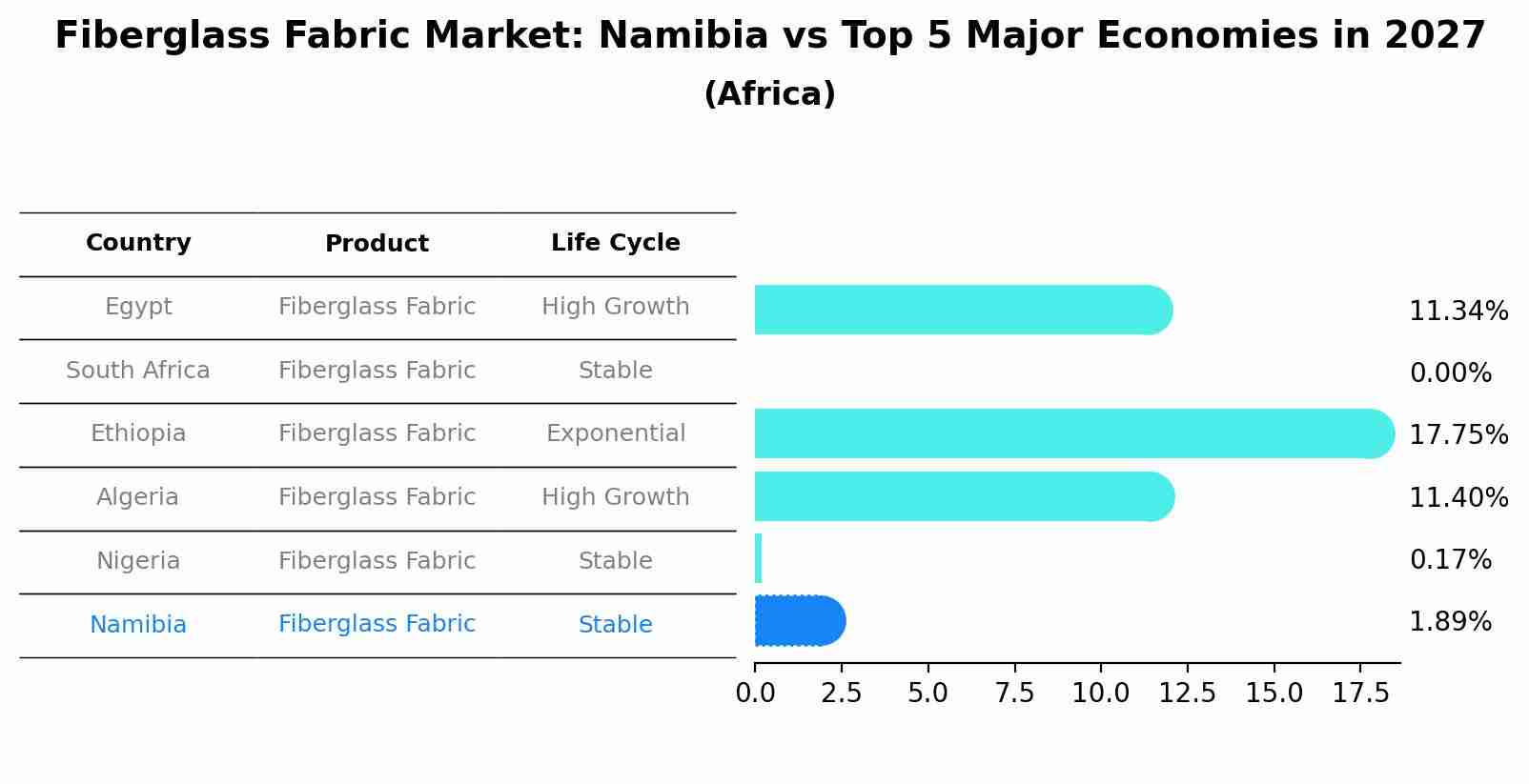 Fiberglass Fabric Market: Namibia vs Top 5 Major Economies in 2027 (Africa)