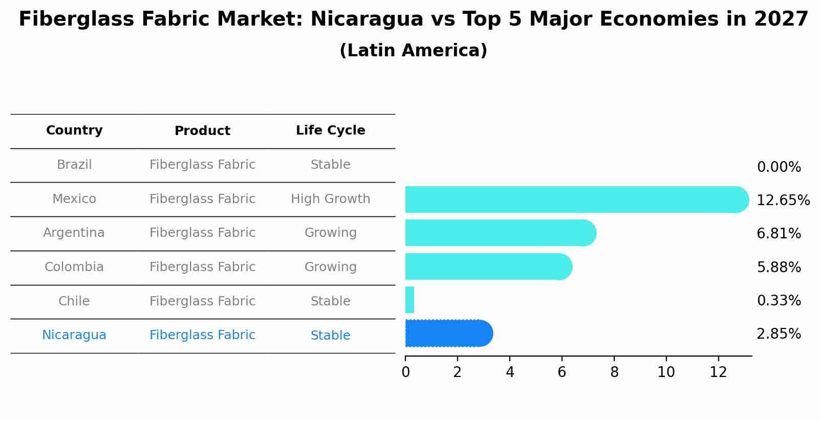 Fiberglass Fabric Market: Nicaragua vs Top 5 Major Economies in 2027 (Latin America)