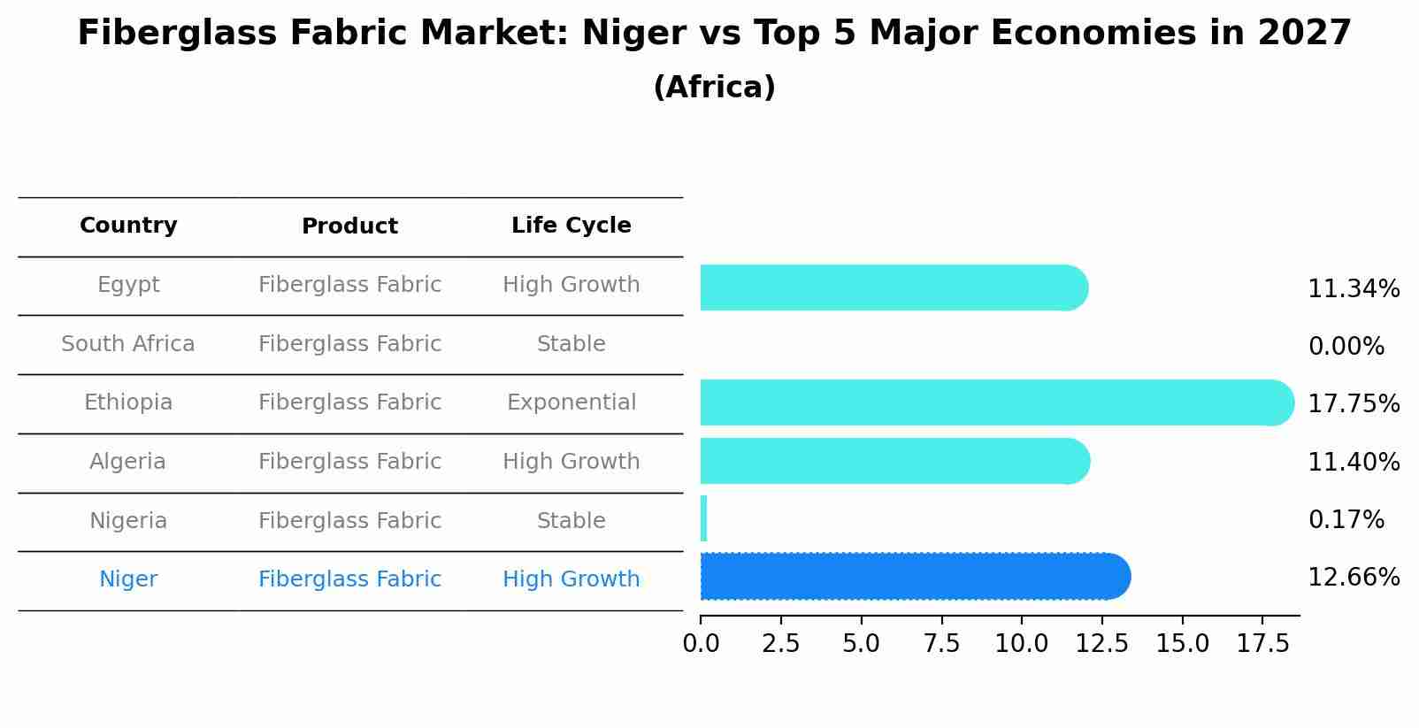Fiberglass Fabric Market: Niger vs Top 5 Major Economies in 2027 (Africa)