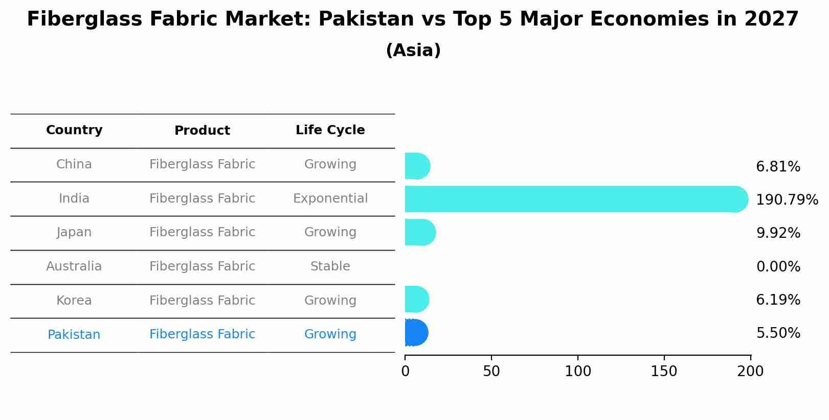 Fiberglass Fabric Market: Pakistan vs Top 5 Major Economies in 2027 (Asia)