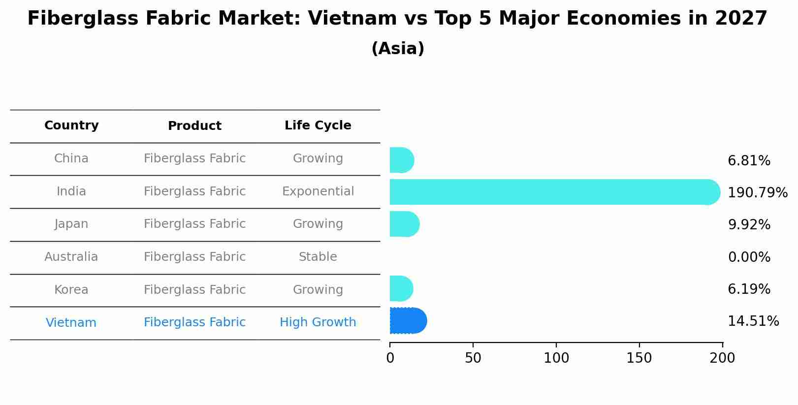 Fiberglass Fabric Market: Vietnam vs Top 5 Major Economies in 2027 (Asia)