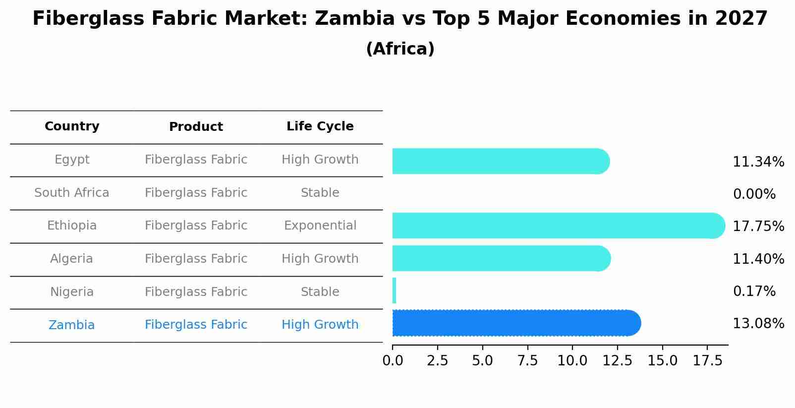 Fiberglass Fabric Market: Zambia vs Top 5 Major Economies in 2027 (Africa)