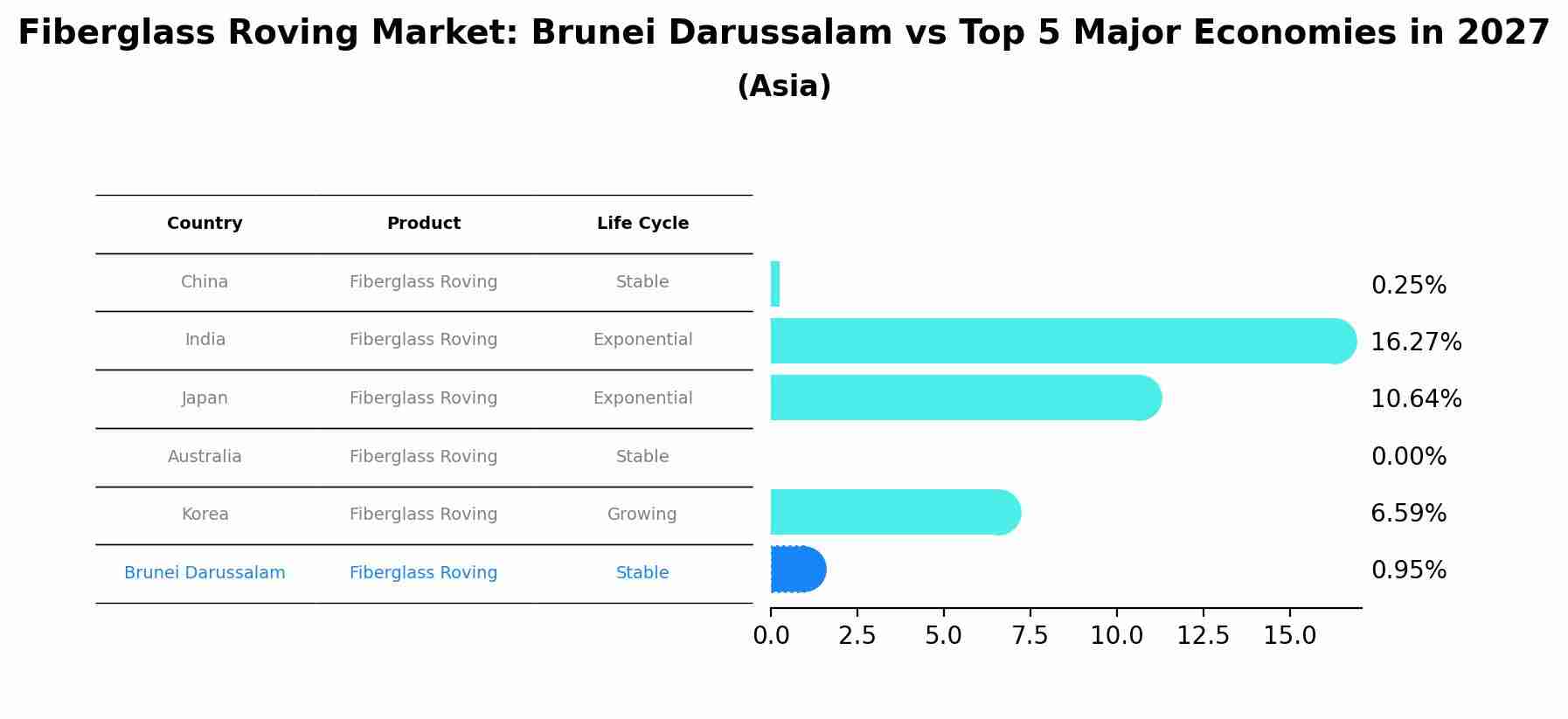 Fiberglass Roving Market: Brunei Darussalam vs Top 5 Major Economies in 2027 (Asia)