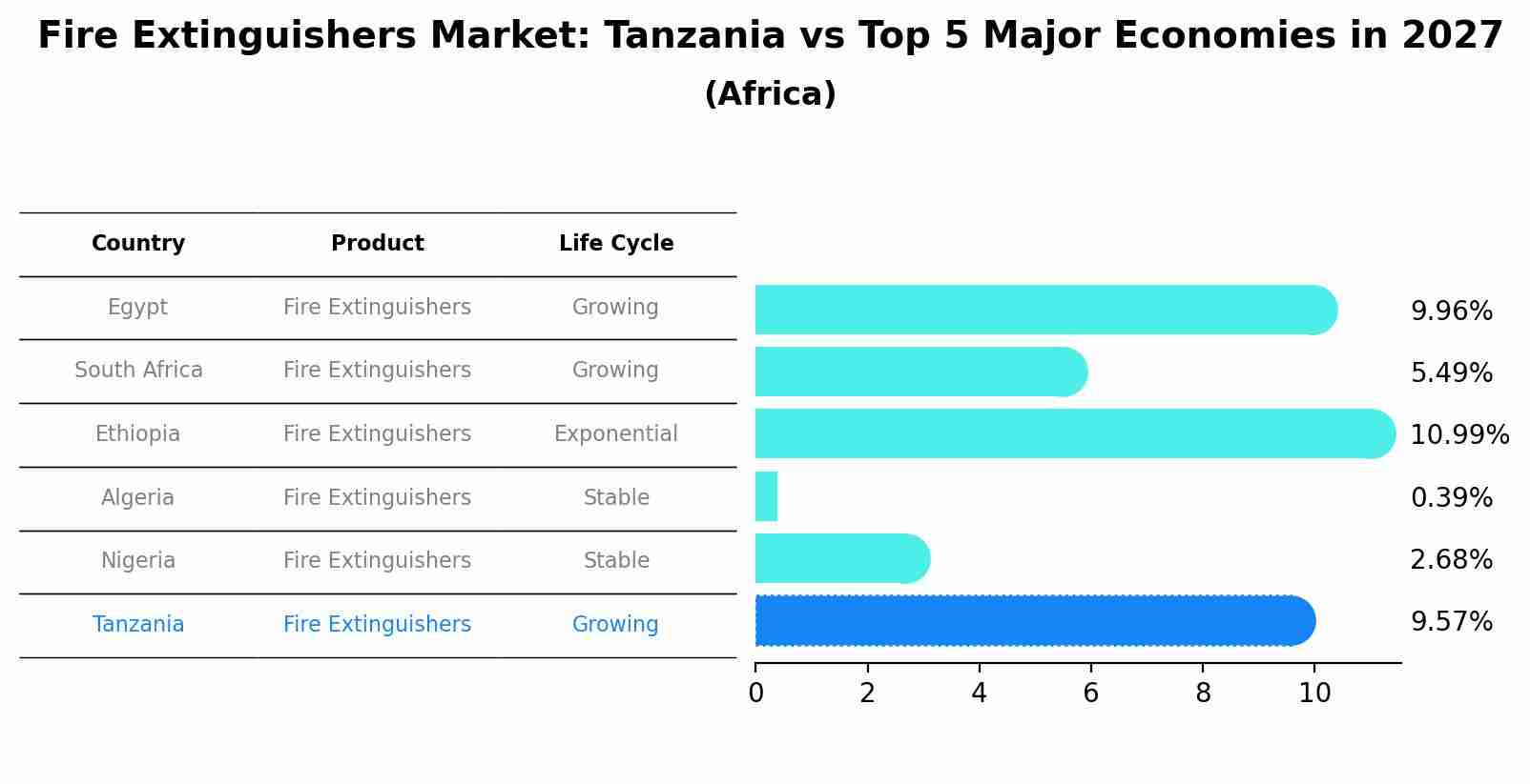 Fire Extinguishers Market: Tanzania vs Top 5 Major Economies in 2027 (Africa)