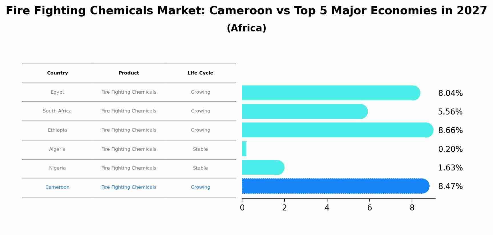 Fire Fighting Chemicals Market: Cameroon vs Top 5 Major Economies in 2027 (Africa)