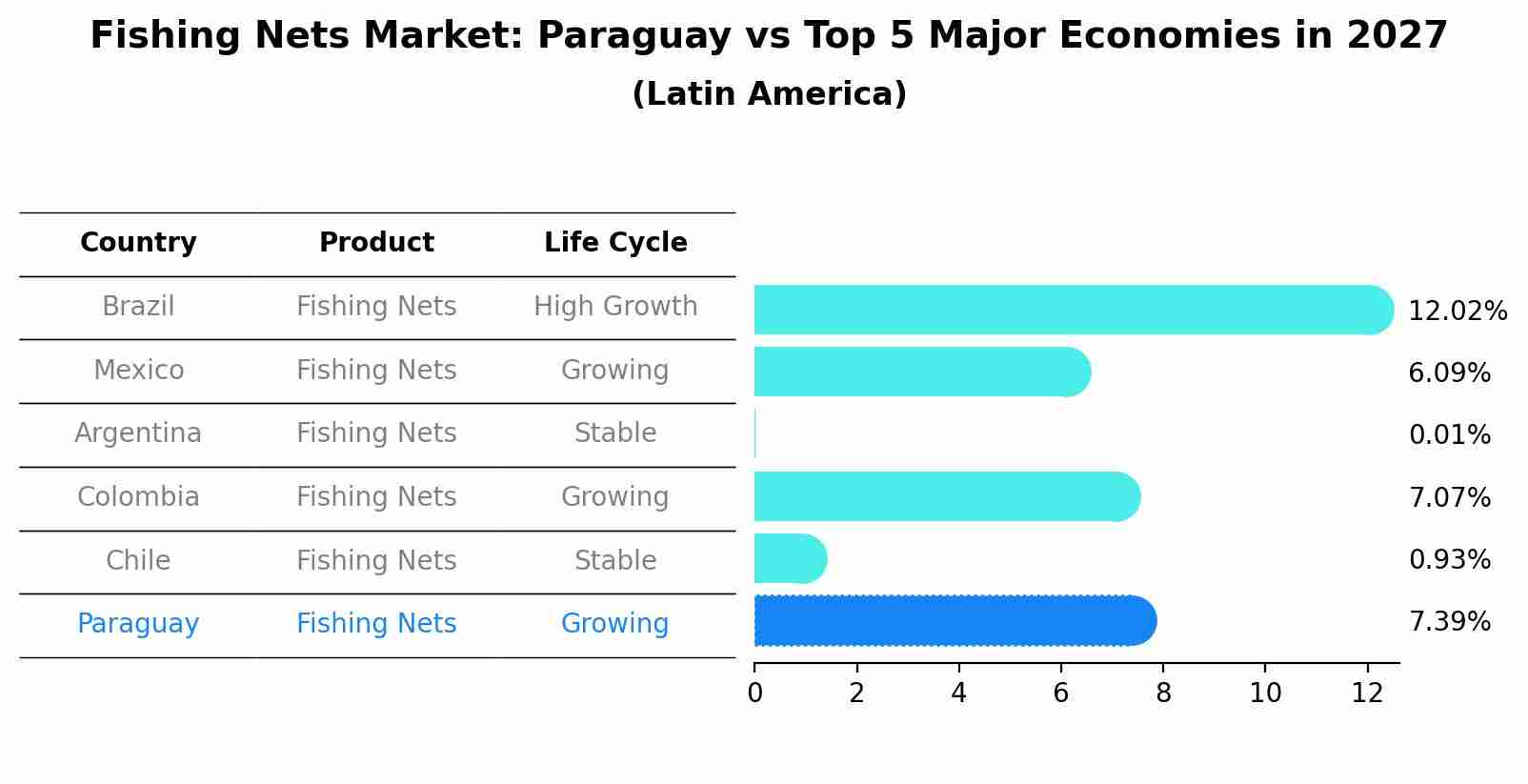 Fishing Nets Market: Paraguay vs Top 5 Major Economies in 2027 (Latin America)