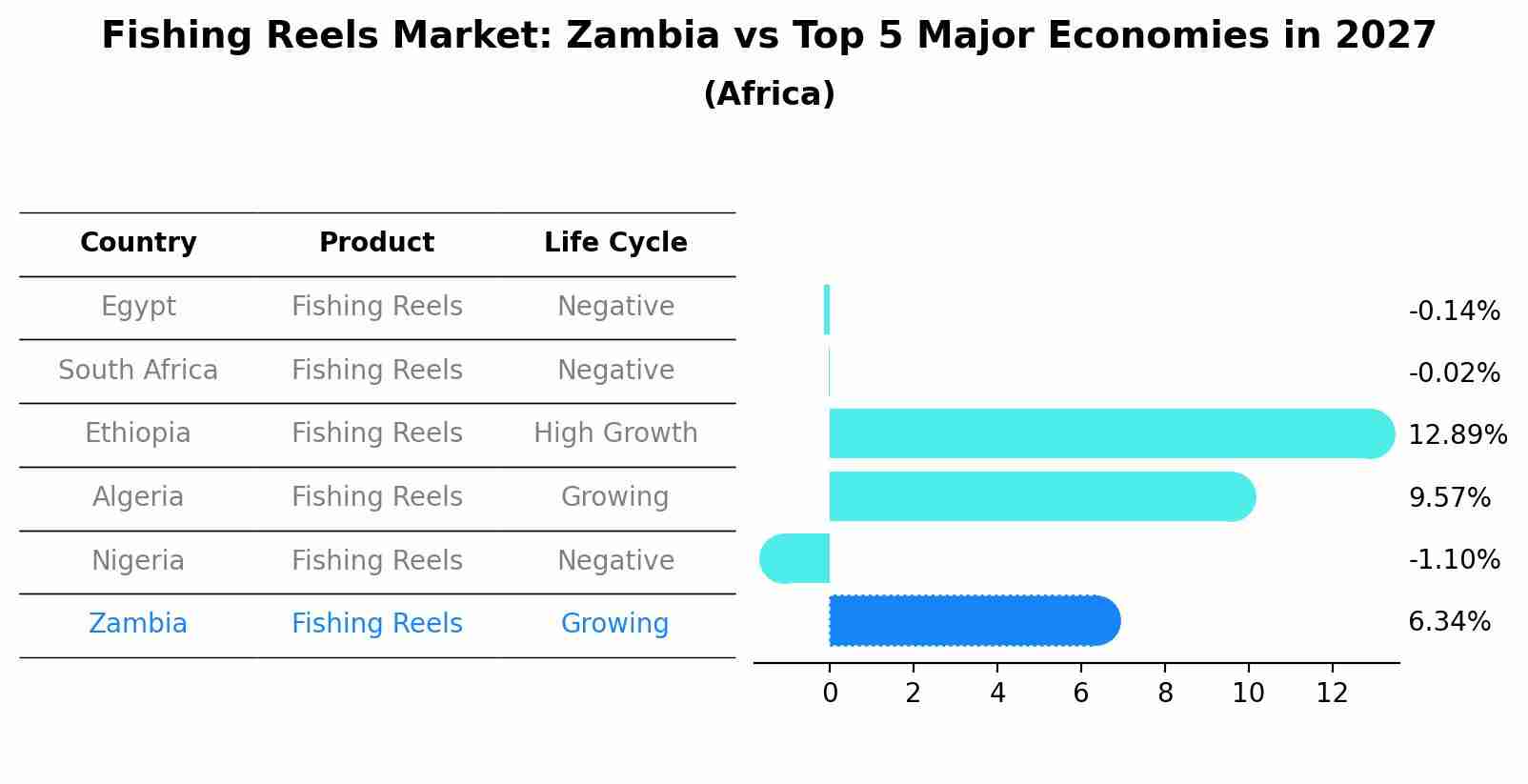 Fishing Reels Market: Zambia vs Top 5 Major Economies in 2027 (Africa)