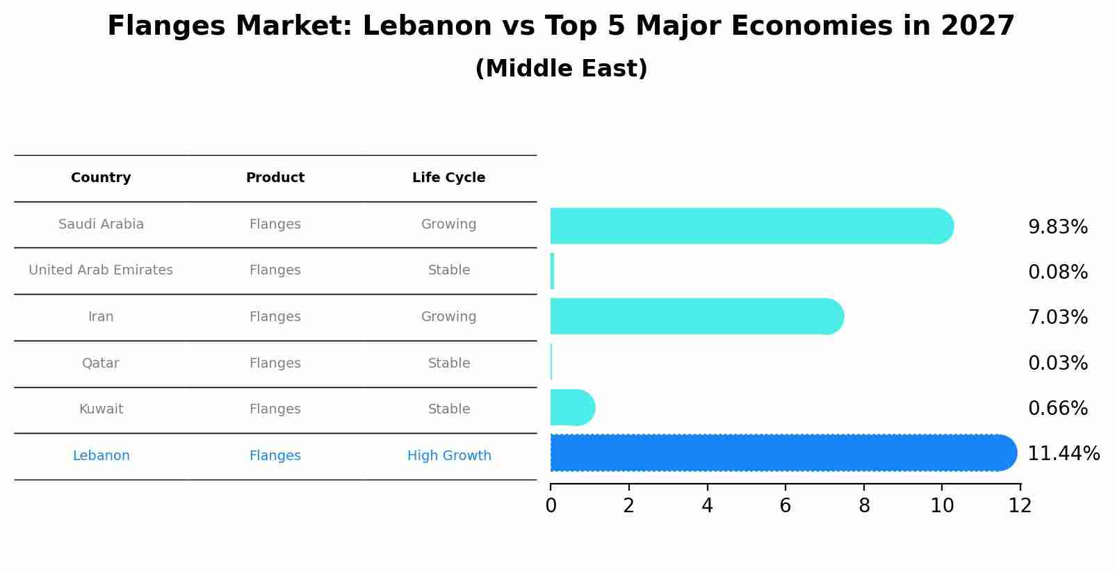 Flanges Market: Lebanon vs Top 5 Major Economies in 2027 (Middle East)