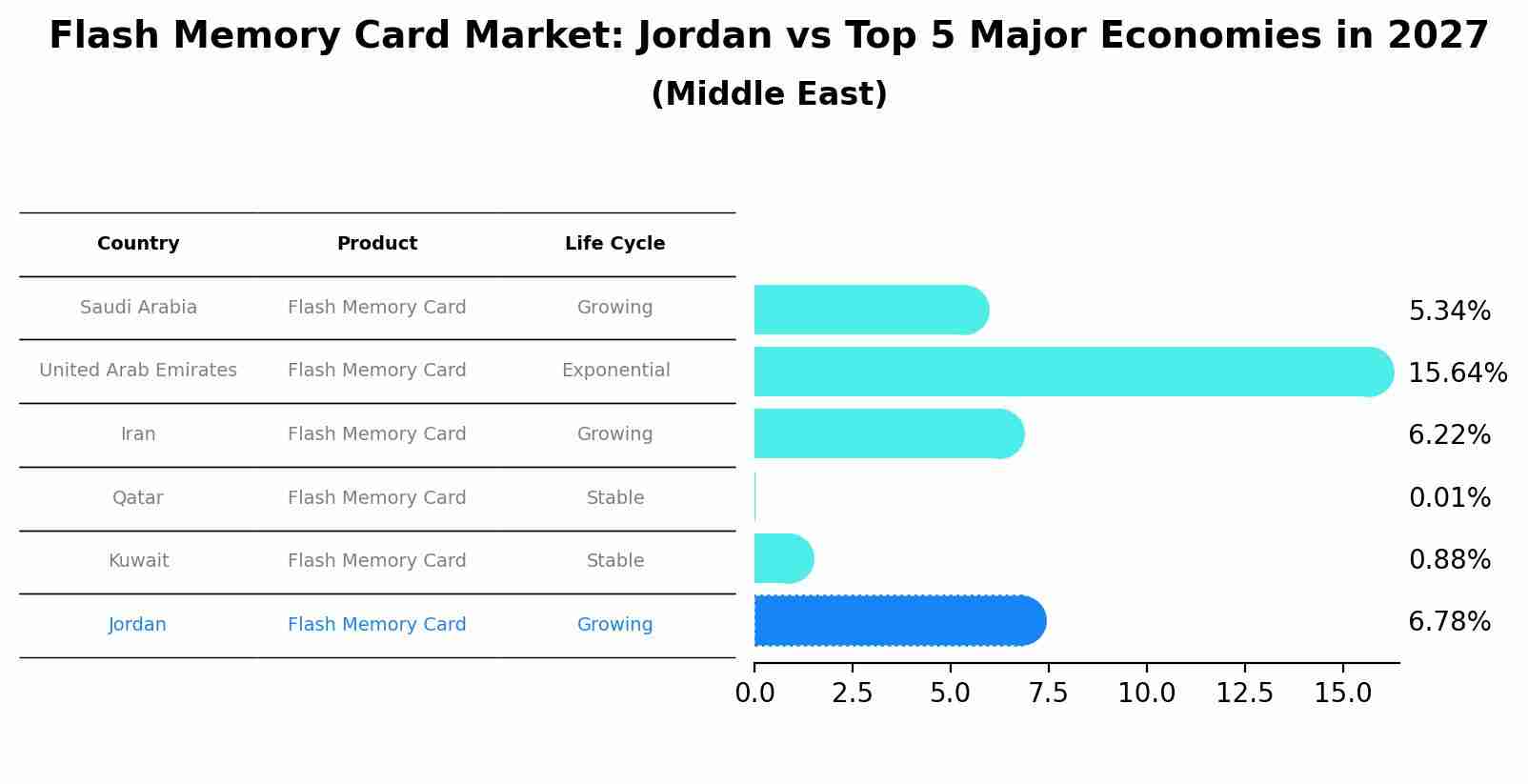 Flash Memory Card Market: Jordan vs Top 5 Major Economies in 2027 (Middle East)