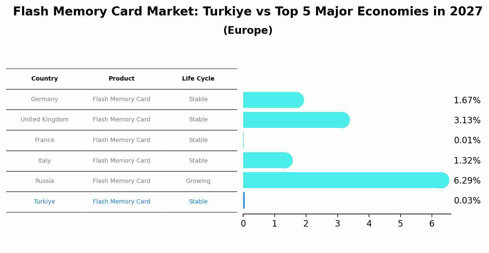 Flash Memory Card Market: Turkiye vs Top 5 Major Economies in 2027 (Europe)