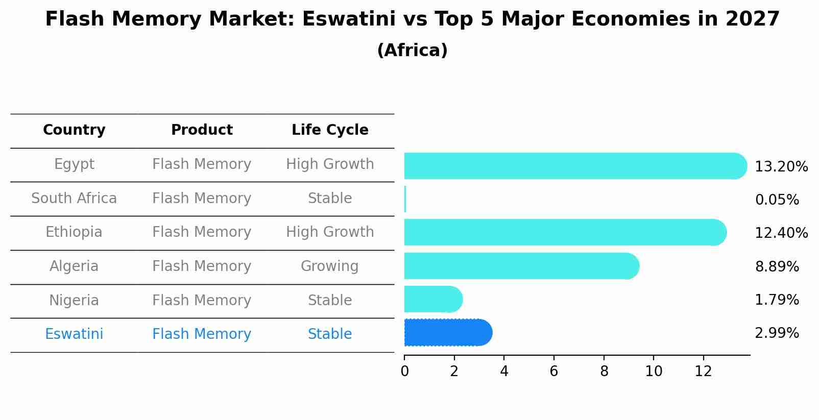 Flash Memory Market: Eswatini vs Top 5 Major Economies in 2027 (Africa)