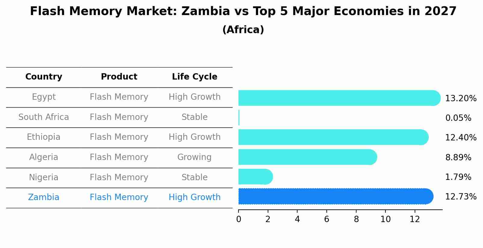 Flash Memory Market: Zambia vs Top 5 Major Economies in 2027 (Africa)