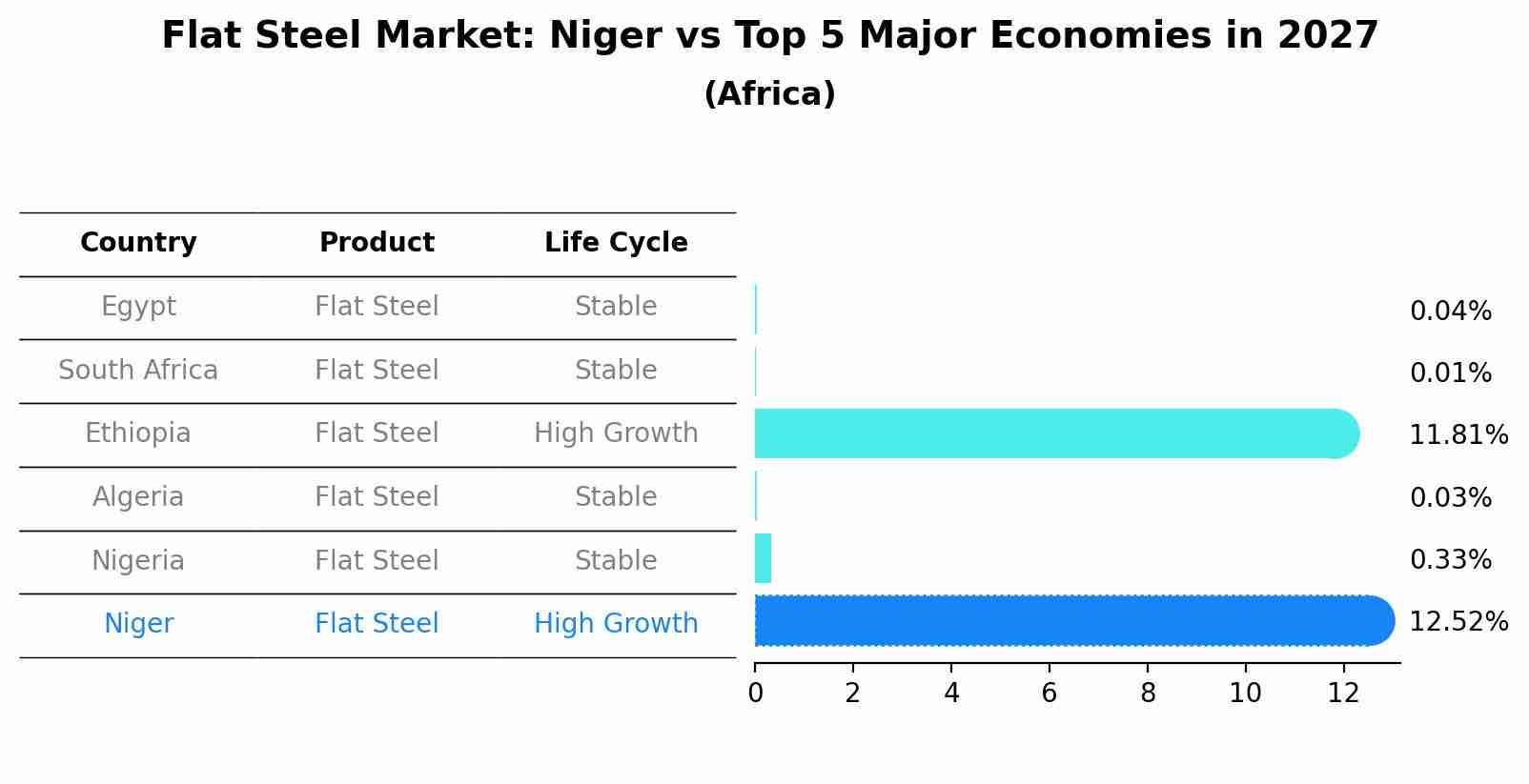 Flat Steel Market: Niger vs Top 5 Major Economies in 2027 (Africa)