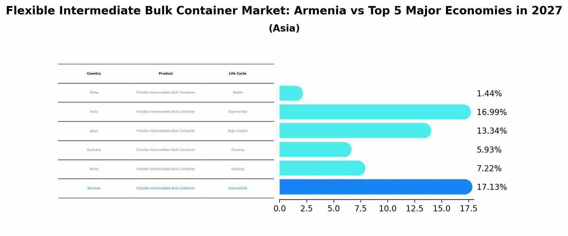 Flexible Intermediate Bulk Container Market: Armenia vs Top 5 Major Economies in 2027 (Asia)