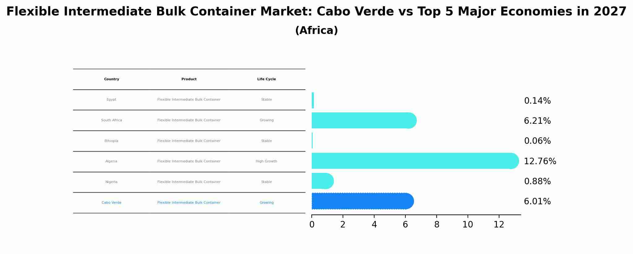 Flexible Intermediate Bulk Container Market: Cabo Verde vs Top 5 Major Economies in 2027 (Africa)