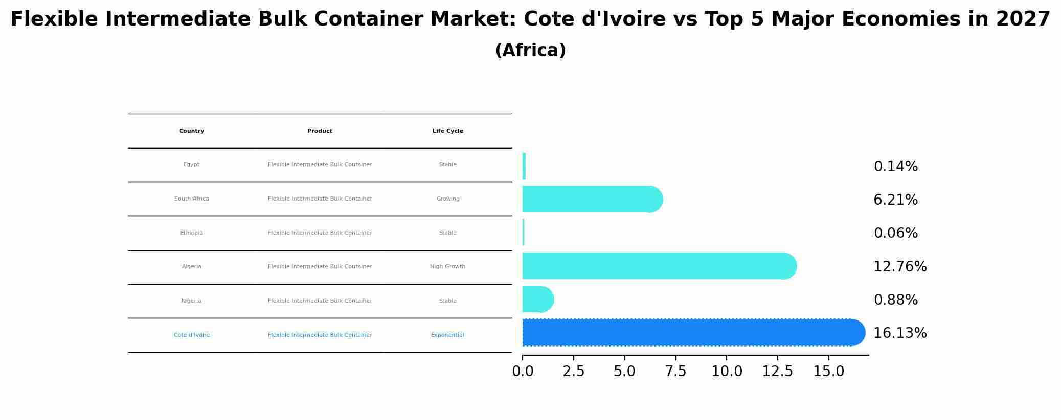 Flexible Intermediate Bulk Container Market: Cote d'Ivoire vs Top 5 Major Economies in 2027 (Africa)