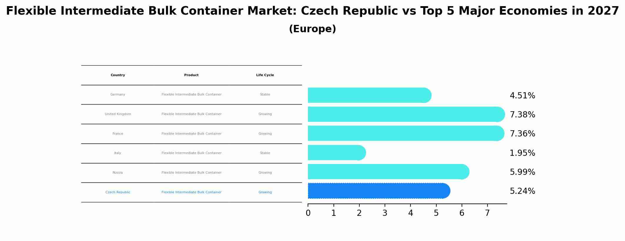 Flexible Intermediate Bulk Container Market: Czech Republic vs Top 5 Major Economies in 2027 (Europe)