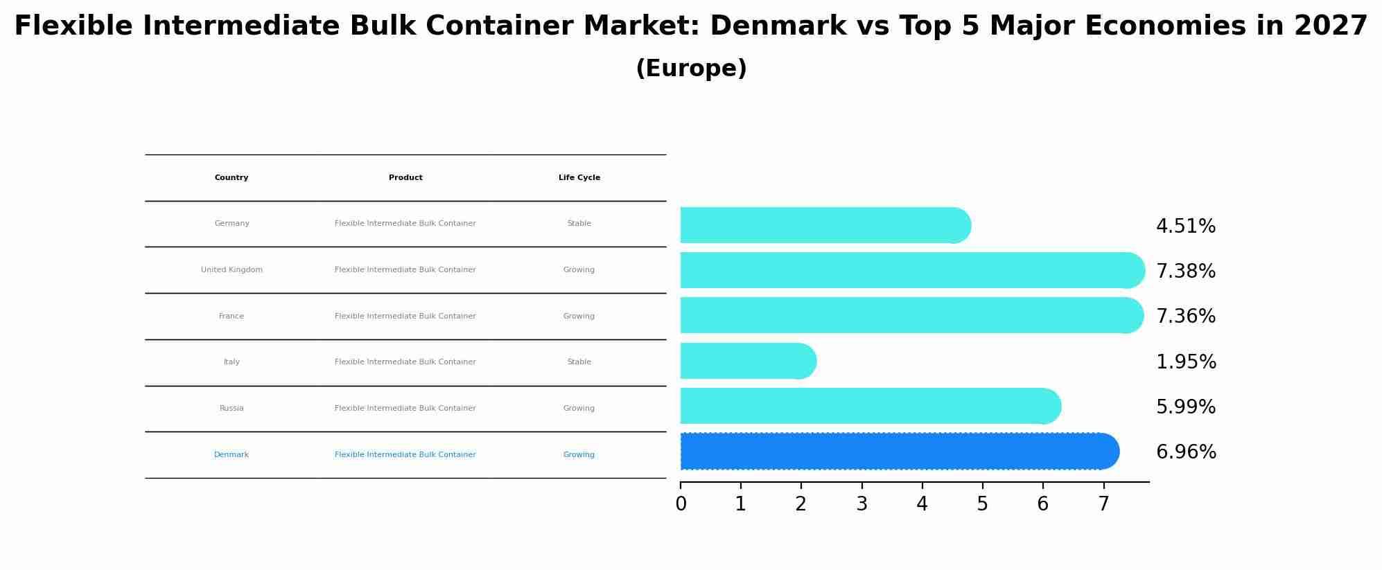 Flexible Intermediate Bulk Container Market: Denmark vs Top 5 Major Economies in 2027 (Europe)