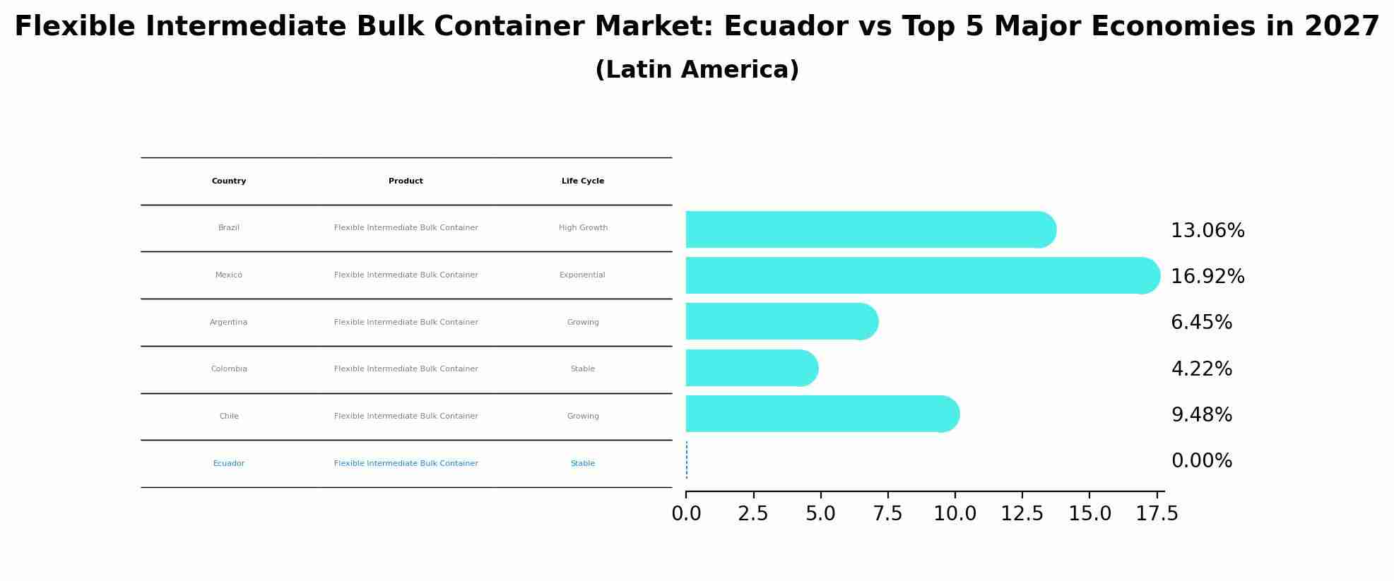 Flexible Intermediate Bulk Container Market: Ecuador vs Top 5 Major Economies in 2027 (Latin America)