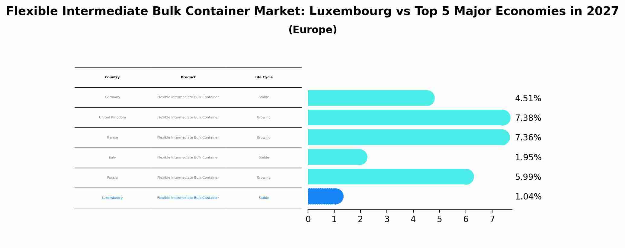 Flexible Intermediate Bulk Container Market: Luxembourg vs Top 5 Major Economies in 2027 (Europe)