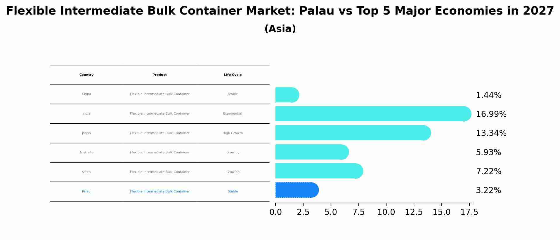 Flexible Intermediate Bulk Container Market: Palau vs Top 5 Major Economies in 2027 (Asia)