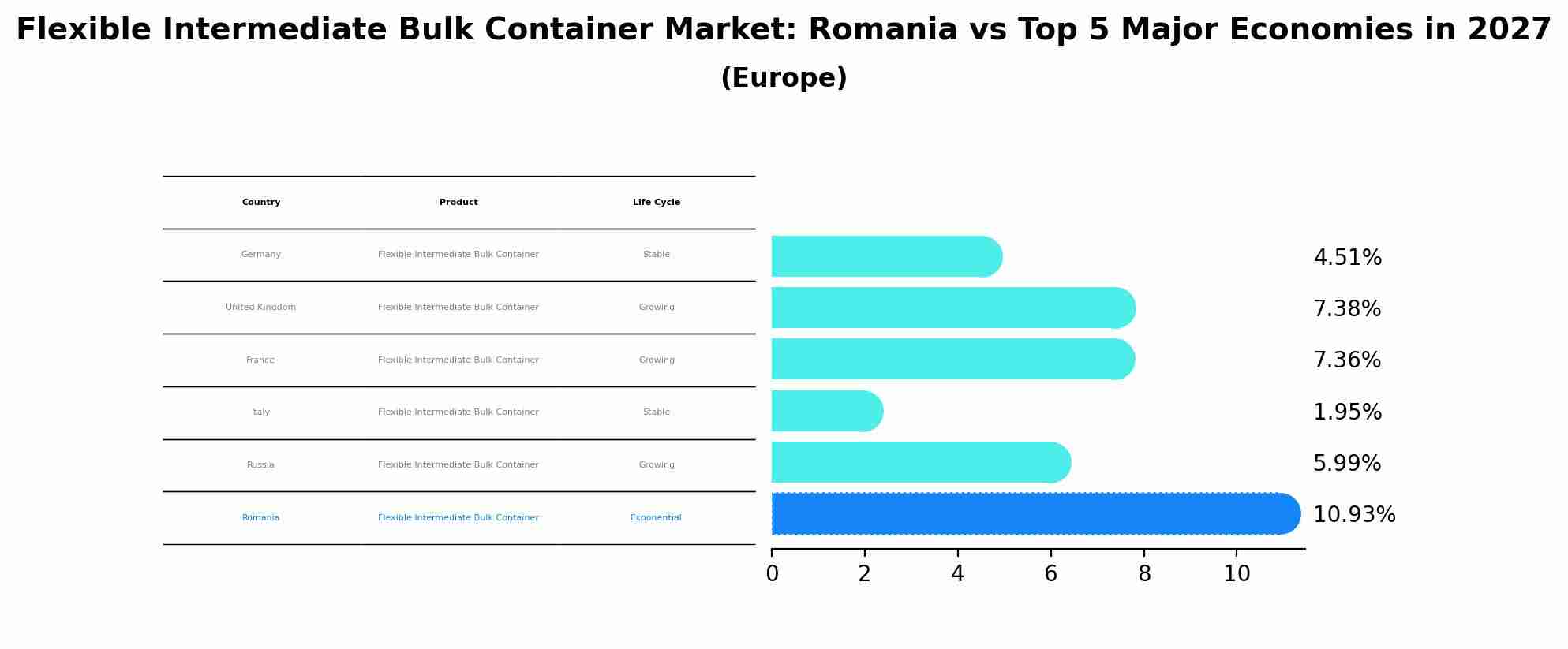 Flexible Intermediate Bulk Container Market: Romania vs Top 5 Major Economies in 2027 (Europe)